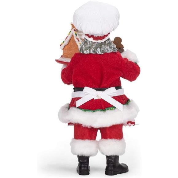 Kurt S. Adler 10.5-Inch Fabriche Black Chef Santa Table  10.5-Inch Fabriche Black Chef Santa Table Piece, Multi
